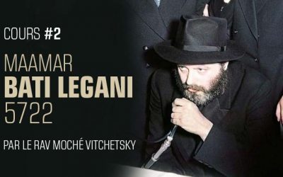 Cours #2 sur le Maamar du Rabbi « Bati Legani 5722 », par le Rav Moché Vitchetsky, au Beth Haya Mouchka