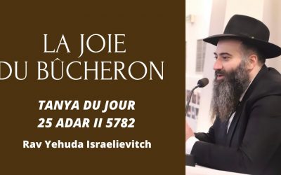 La joie du bûcheron – Tanya du jour du 25 Adar II 5782 – 28/03/22 – Rav Yehuda Israelievitch