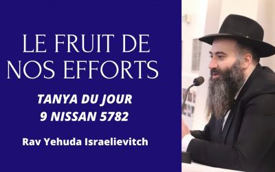 Le fruit de nos efforts – Tanya du jour du 9 Nissan 5782 – 10/04/22 – Rav Yehuda Israelievitch