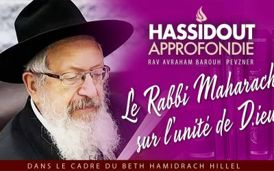 Hassidout approfondie : le Rabbi Maharach sur l’unité d’Hachem, par le Rav Avraham Barouh Pevzner