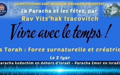 Vivre avec le Temps : Le 2 Iyar – Paracha Kedochim (France) Paracha Emor (Israel), , par Rav Yits’hak Isacovitch.