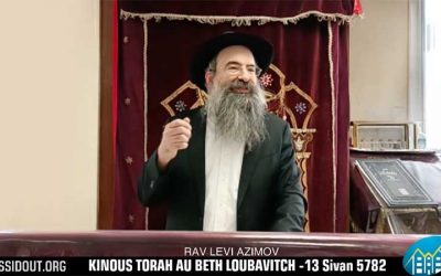 Kinous Torah (suivant Chavouot) par le Rav Lévi Azimov, au Beth Loubavitch
