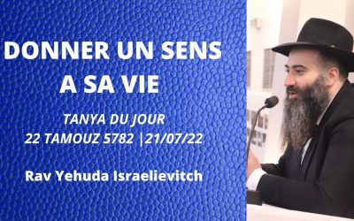 DONNER UN SENS À SA VIE – Tanya du jour 22 Tamouz 5782 – 21/07/22 – Rav Yehuda Israelievitch