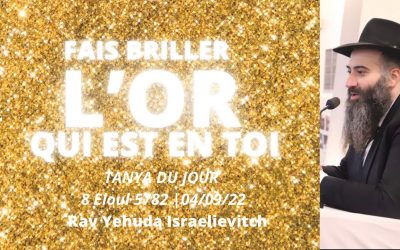 Fais briller l’or qui est en toi – Tanya du jour 8 Eloul 5782 – 05/09/22 – Rav Yehuda Israelievitch