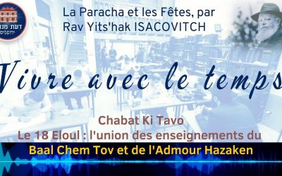 Vivre avec le Temps : Chabbat Ki Tavo – 18 Elloul : naissance du Baal Chem Tov et du Baal haTanya, par Rav Yitz’hak ISACOVITCH