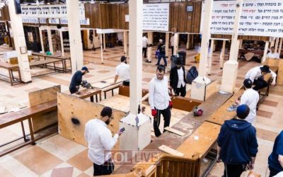 EN IMAGES. Préparation de la grande Synagogue du 770 aux Hakafot de Chemini Atseret et Sim’hat Torah 5783