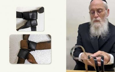 Révélation exceptionnelle : la forme du nœud des Téfilines Chel Roch du Rabbi dévoilé dans l’ouvrage « Hali’hot Mena’hem »