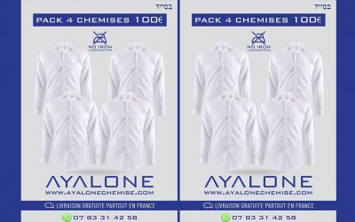 Promo sur les chemises AYALONE sans repassage : Pack de 4 chemises NO IRON à 100€