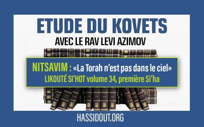 Vendredi 8 septembre 2023 à 10h30 : Etude du Kovets Nitsavim – « La Torah n&rsquo;est pas dans le ciel » – Rav Levi Azimov