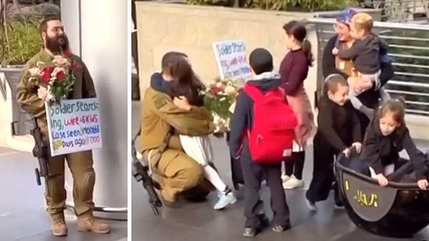 Regardez : un Hassid Habad de Crown Heights retrouve sa femme et ses 6 enfants après 4 mois de mobilisation à Gaza
