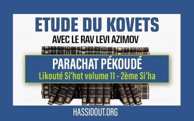 Vendredi 15 mars 2024 à 10h30 : Kovets de Pékoudé – Likouté Si’hot volume 11, 2ème Si’ha,  par le Rav Levi Azimov