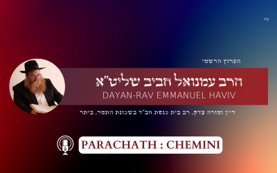 Chemini – Le message de la Paracha par le Rav Emanuel Haviv