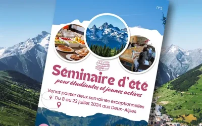 Etudiantes et jeunes actives : Ressourcez-vous aux Deux-Alpes avec le Séminaire d&rsquo;été  du Beth Loubavitch pour les Etudiantes