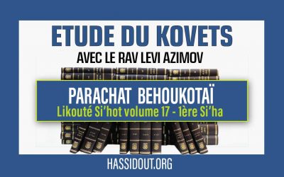 Vendredi 31 mai 2024 à 10h30 : Kovets Behoukotaï – Likouté Si’hot volume 17 Siha 1, par le Rav Levi Azimov