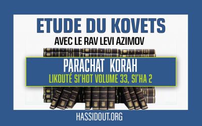 Vendredi 5 juillet 2024 à 10h30 : Kovets Korah – Likouté Si’hot volume 8, 2e Si&rsquo;ha par le Rav Levi Azimov