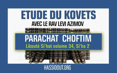 Vendredi 6 septembre 2024 à 10h30 : Kovets Choftim – Likouté Si’hot volume 34 – 2e Si&rsquo;ha,  par le Rav Levi Azimov