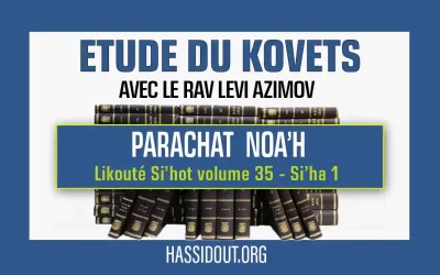 Vendredi 1er novembre 2024 à 10h30 : Kovets Noa’h – Likouté Si’hot volume 35 Si’ha 1, par le Rav Levi Azimov