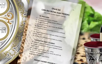 Check Liste des tâches avant Pessa&rsquo;h – Par le Rav Avraham Barou&rsquo;h Pevzner