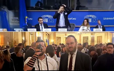 Regardez : Yoni Asher, père de famille ayant vécu l&rsquo;enfer de Gaza, et le Rav Levi Matusof marquent l&rsquo;histoire du Parlement européen