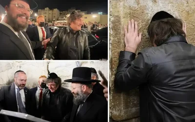 Le président argentin Javier Milei entame sa visite officielle en Israël par une prière au Mur occidental