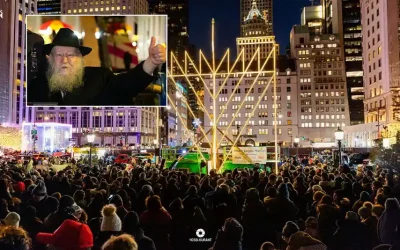 Le maire de New York et la plus grande Menorah du monde