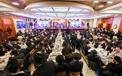Célébration du 45e cycle du Siyoum Harambam au 770 de Ramat Shlomo à Jérusalem, dans une unité élevée
