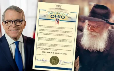 Etats-Unis : Le gouverneur de l’Ohio proclame le 11 Nissan, «Jour de l’Éducation», en l’honneur du Rabbi