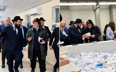 Le président argentin Javier Milei prie au Ohel du Rabbi après sa rencontre avec Binyamin Netanyahou