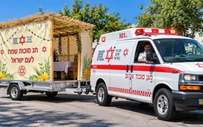 Une Soucca mobile tractée par une ambulance du Magen David Adom : la tournée de fête d&rsquo;un &lsquo;Hassid Habad