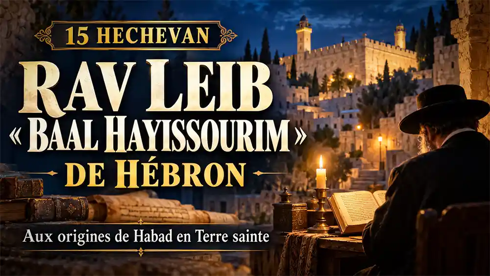 15 Hechevan : Yortsaït du Rav Leib " Baal Hayissourim " de Hébron, aux origines de Habad en Terre sainte