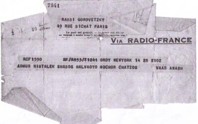 YOUD CHEVAT : 60 ans après, le télégramme reçu en France par le Grand Rabbin Benjamin Gorodetsky