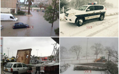La tempête en Israël dans différentes villes